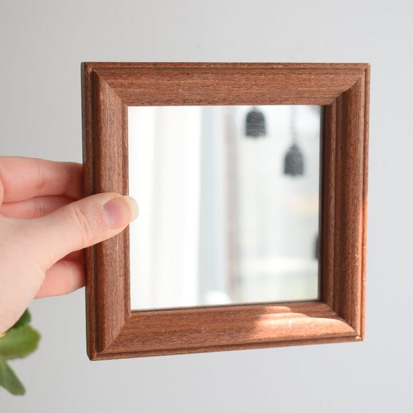 Vintage Small Wood Frame Mirror Set - Country Cottage Farmhouse Home Decor - Picture 3 of 7